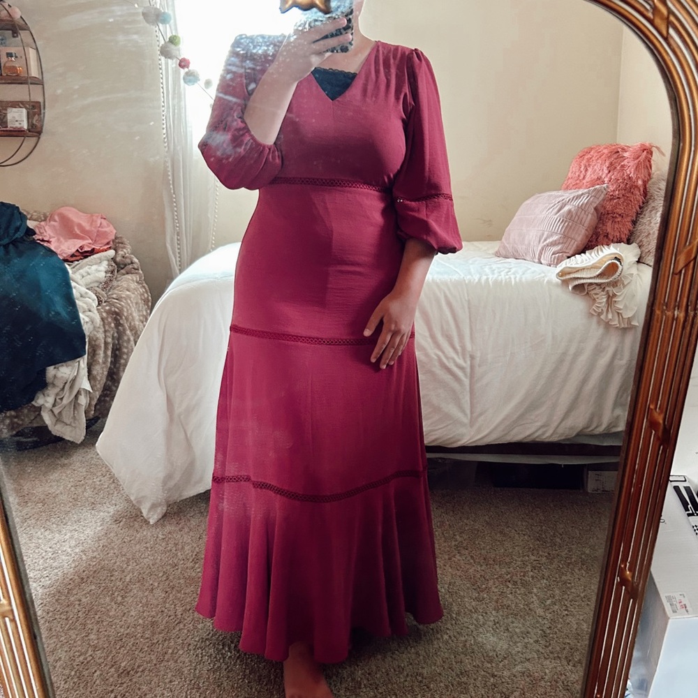 • fuchsia maxi dress